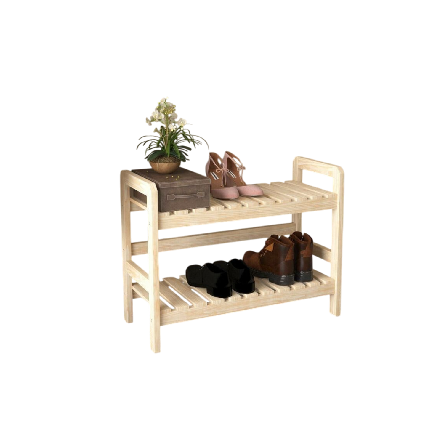 ShopTwiz Wooden Shoe and Pot Stand