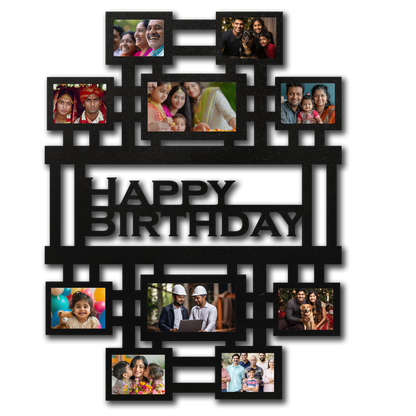 ShopTwiz Happy Birthday  Collage Photo Frame with 10 photos ( Customizable )