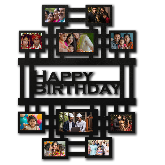 ShopTwiz Happy Birthday  Collage Photo Frame with 10 photos ( Customizable )