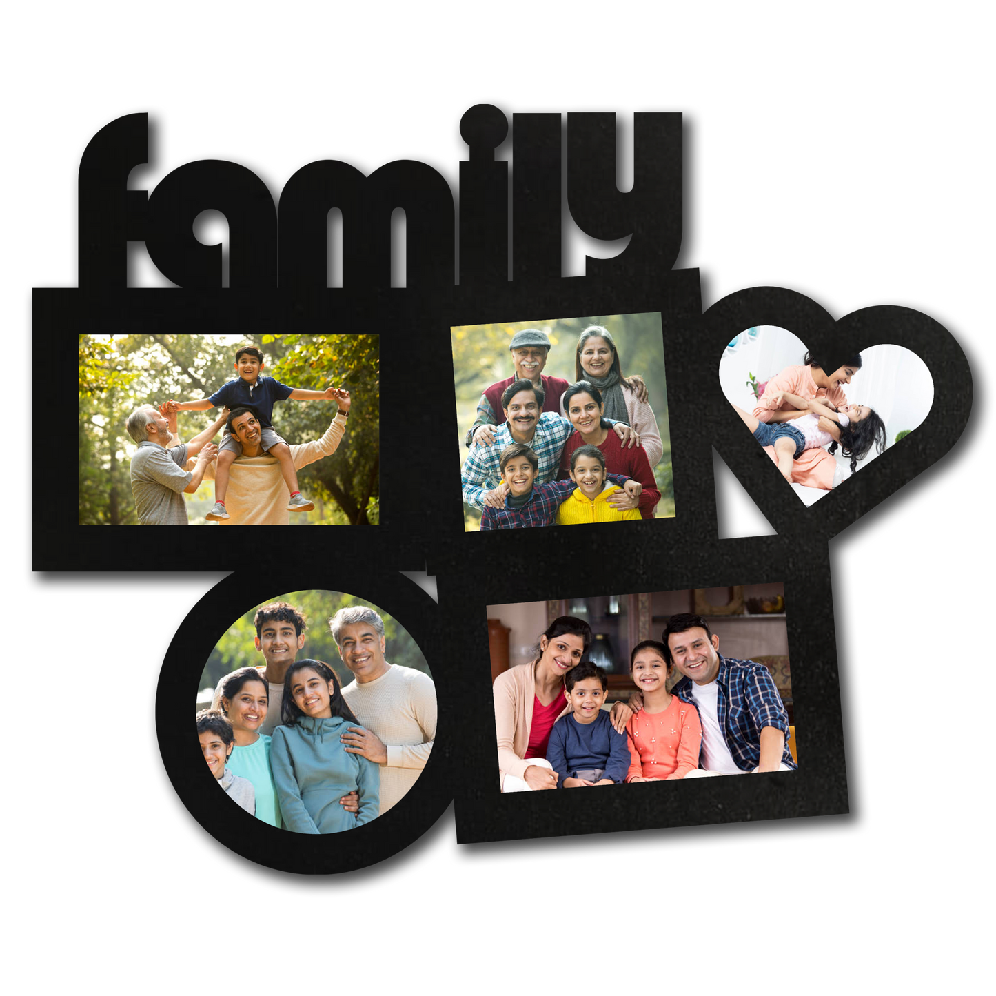 ShopTwiz Love You My Family  Collage Photo Frame with 5 photos ( Customizable )