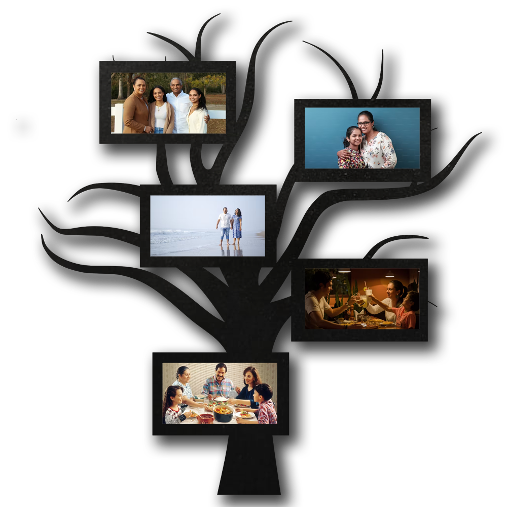 ShopTwiz Lovely Family Tree Collage Photo Frame with 5 photos ( Customizable )