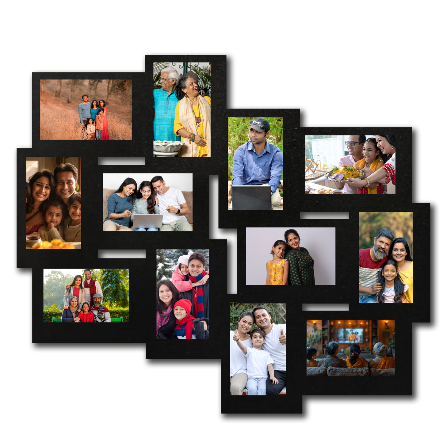 ShopTwiz Happy Family Collage Photo Frame with 12 photos ( Customizable )