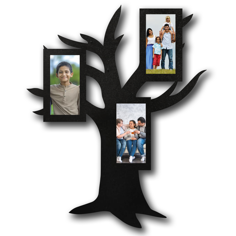 ShopTwiz Lovely Family Tree Collage Photo Frame with 3 photos ( Customizable )