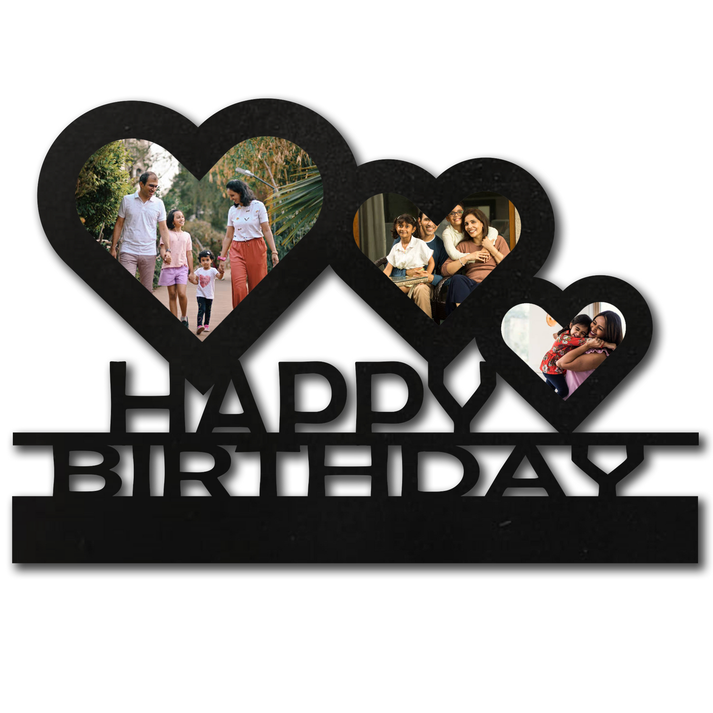 ShopTwiz Happy Birthday Collage Photo Frame with 3 photos ( Customizable )