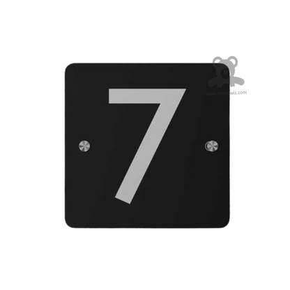 ShopTwiz Square Black Acrylic White Letter Name Plate for House and Office