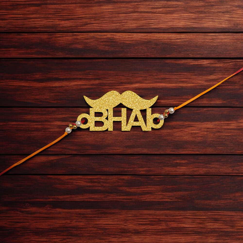 Bhai Wooden Rakhi ( Moustache )