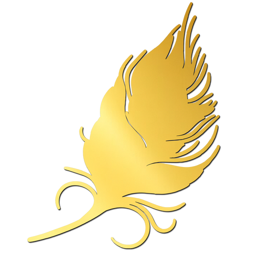 Feather Golden Acrylic Cutout Design for Resin Art / Art and Craft