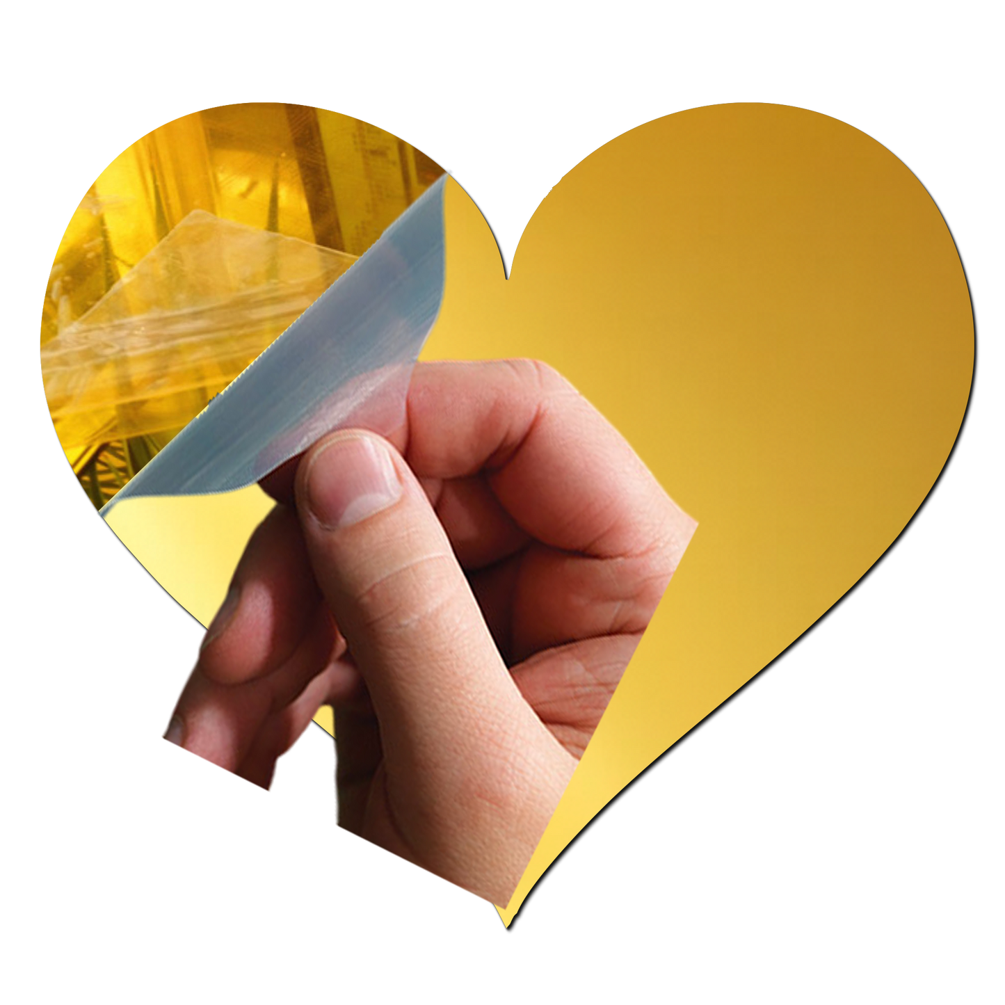 Heart Golden Acrylic Cutout for Resin Art / Art and Craft