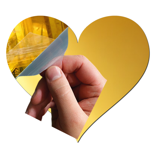 Heart Golden Acrylic Cutout for Resin Art / Art and Craft