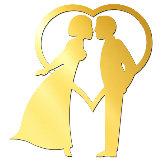 Lovely Couple  Golden Acrylic Cutout for Resin Art / Art and Craft