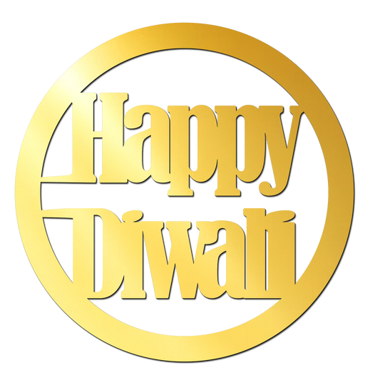 Happy Diwali Golden Acrylic Cutout for Resin Art / Art and Craft