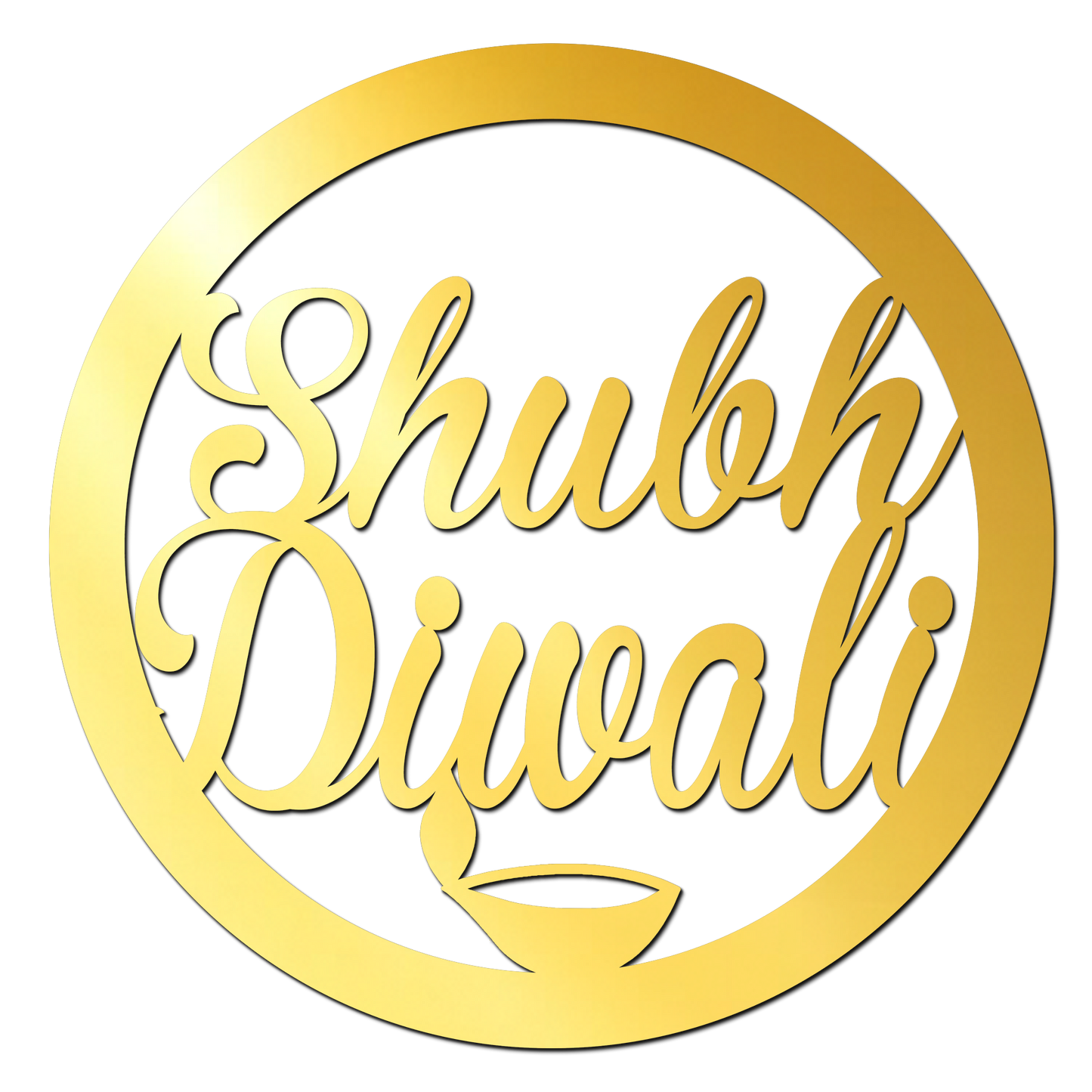 Shubh Diwali Golden Acrylic Cutout for Resin Art / Art and Craft