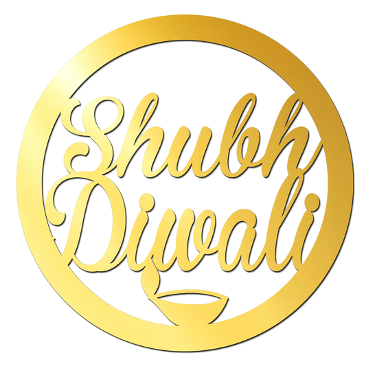 Shubh Diwali Golden Acrylic Cutout for Resin Art / Art and Craft