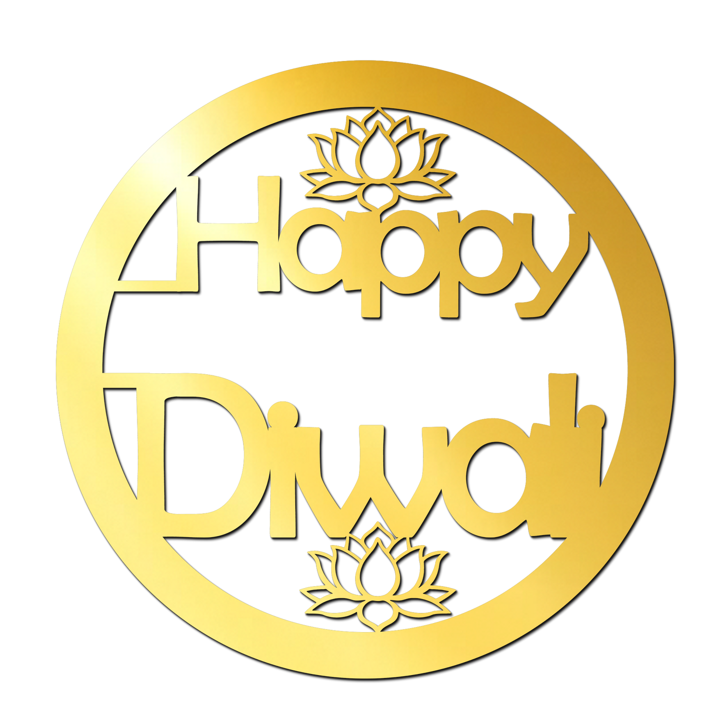 Happy Diwali Golden Acrylic Cutout for Resin Art / Art and Craft