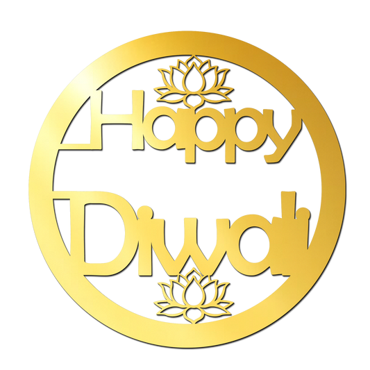 Happy Diwali Golden Acrylic Cutout for Resin Art / Art and Craft