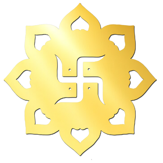 Beautiful Swastika Golden Acrylic Cutout Design for Resin Art / Art and Craft