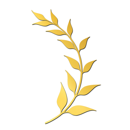 Single Leaf 2 Golden Acrylic Cutout Design for Resin Art / Art and Craft