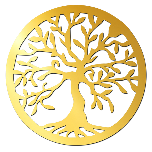 Circle Tree Golden Acrylic Cutout Design for Resin Art / Art and Craft