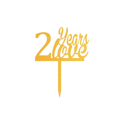 2 Year Love Cake Topper