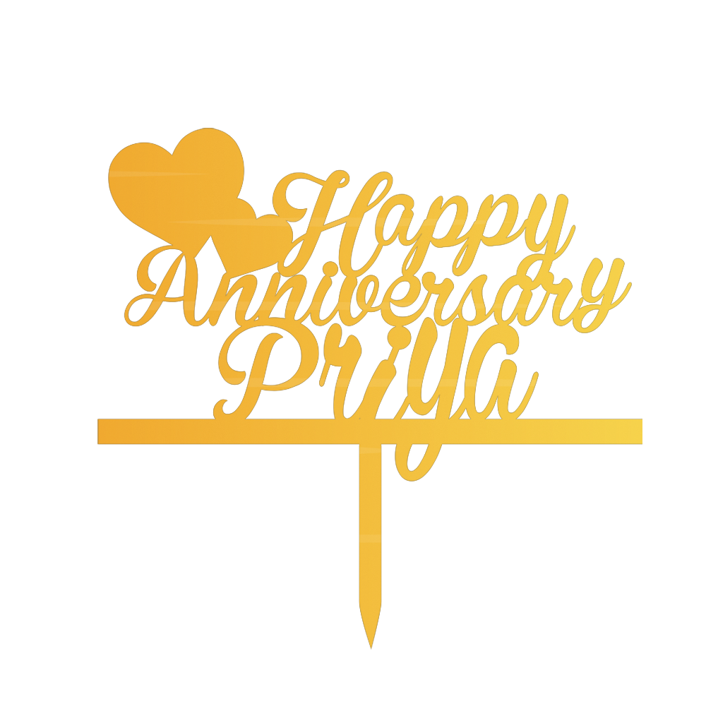 Happy Anniversary Priya cake topper