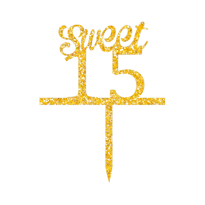 Sweet 15 Cake Topper