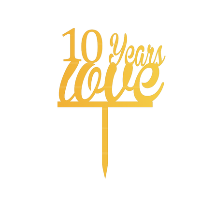 10 Year Love Cake Topper