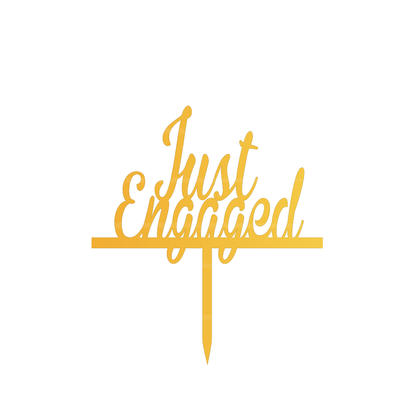Just Engaged Cake Topper