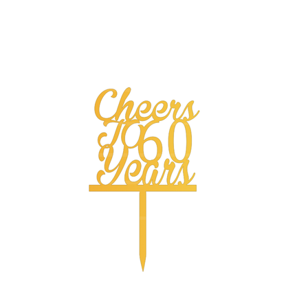 Cheer & TO 60 Year  Cake Topper