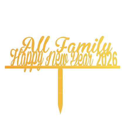 All Family Happy New Year 2026 Customize cake topper