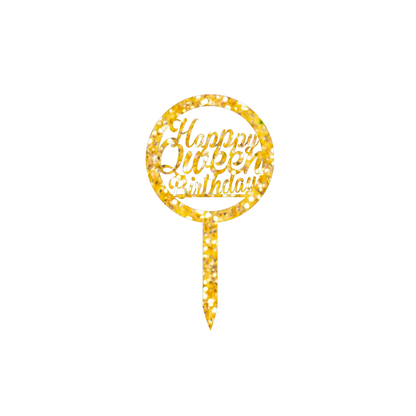 Happy Qween Birthday Cake Topper