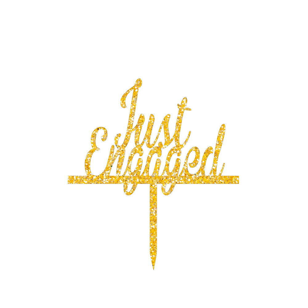 Just Engaged Cake Topper