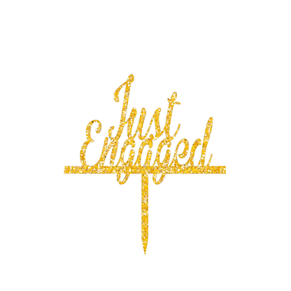 Just Engaged Cake Topper