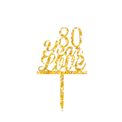 80 Year Love cake Topper