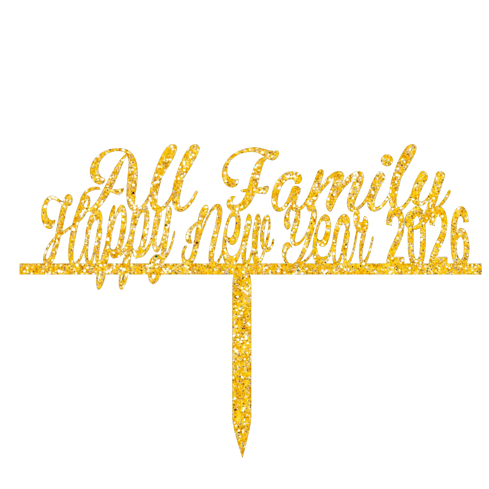 All Family Happy New Year 2026 Customize cake topper