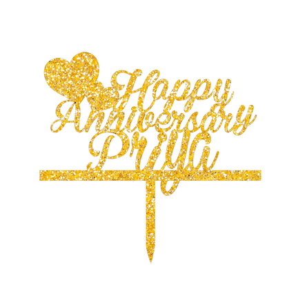 Happy Anniversary Priya cake topper