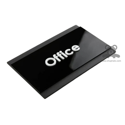 ShopTwiz Rectangle Black and White Letter Name Plate for House and Office