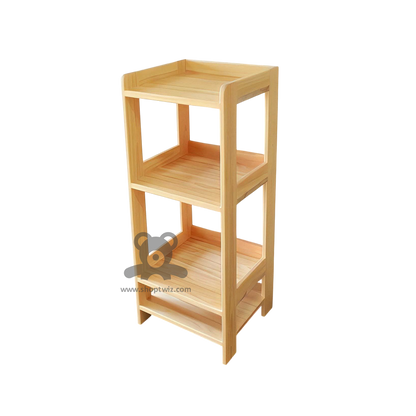 ShopTwiz Wooden Table with 3-Tier Side Table
