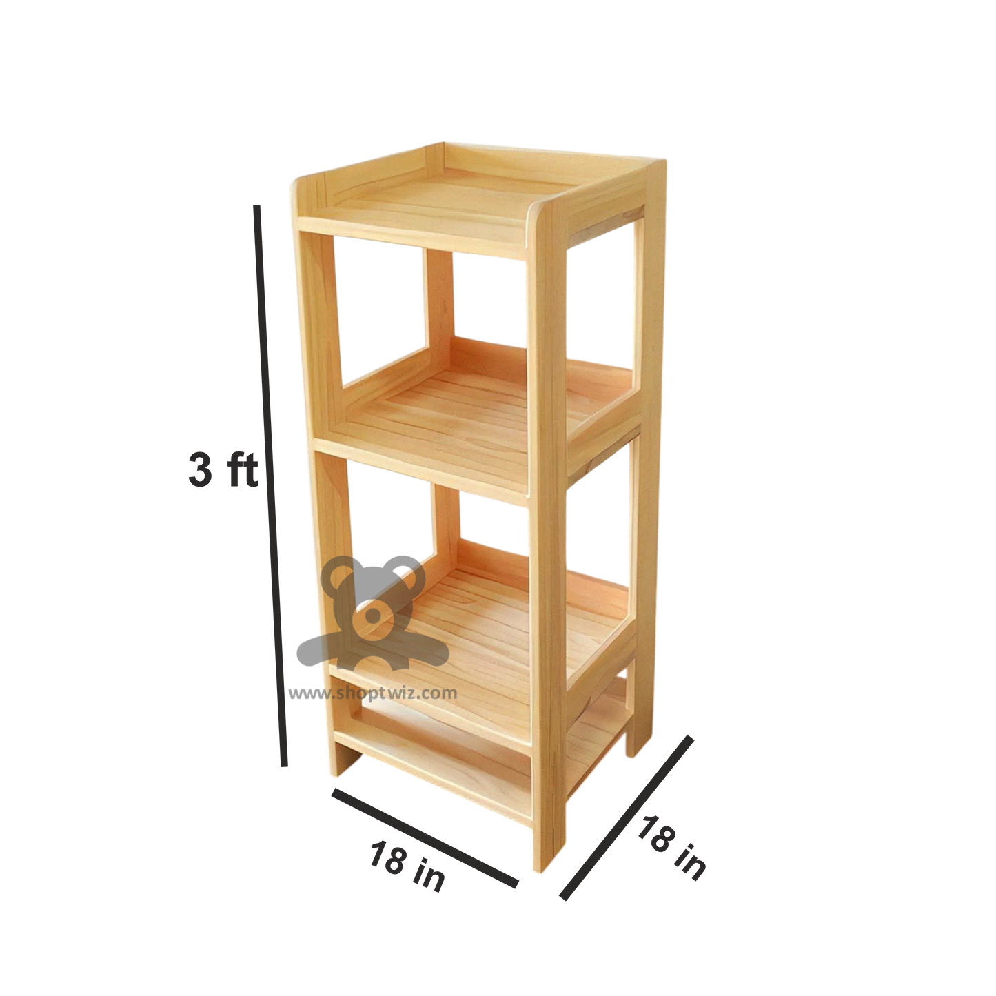 ShopTwiz Wooden Table with 3-Tier Side Table