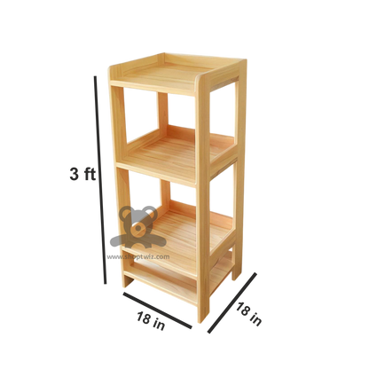 ShopTwiz Wooden Table with 3-Tier Side Table