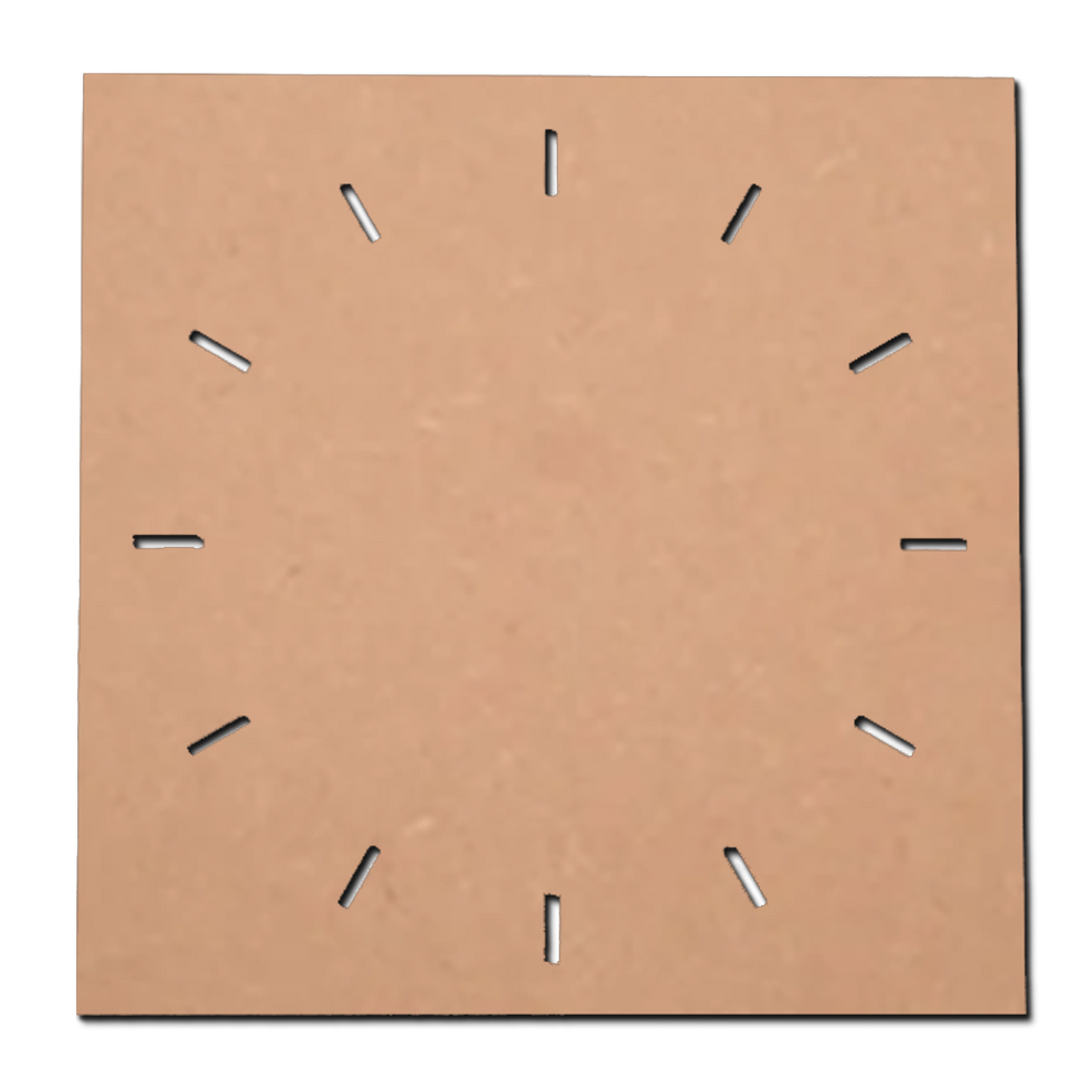Square MDF Clock Base with Line Cut Design – ShopTwiz