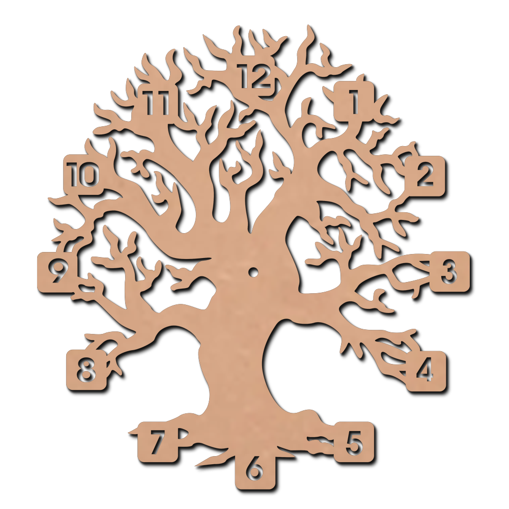 MDF Tree Design Clock Base