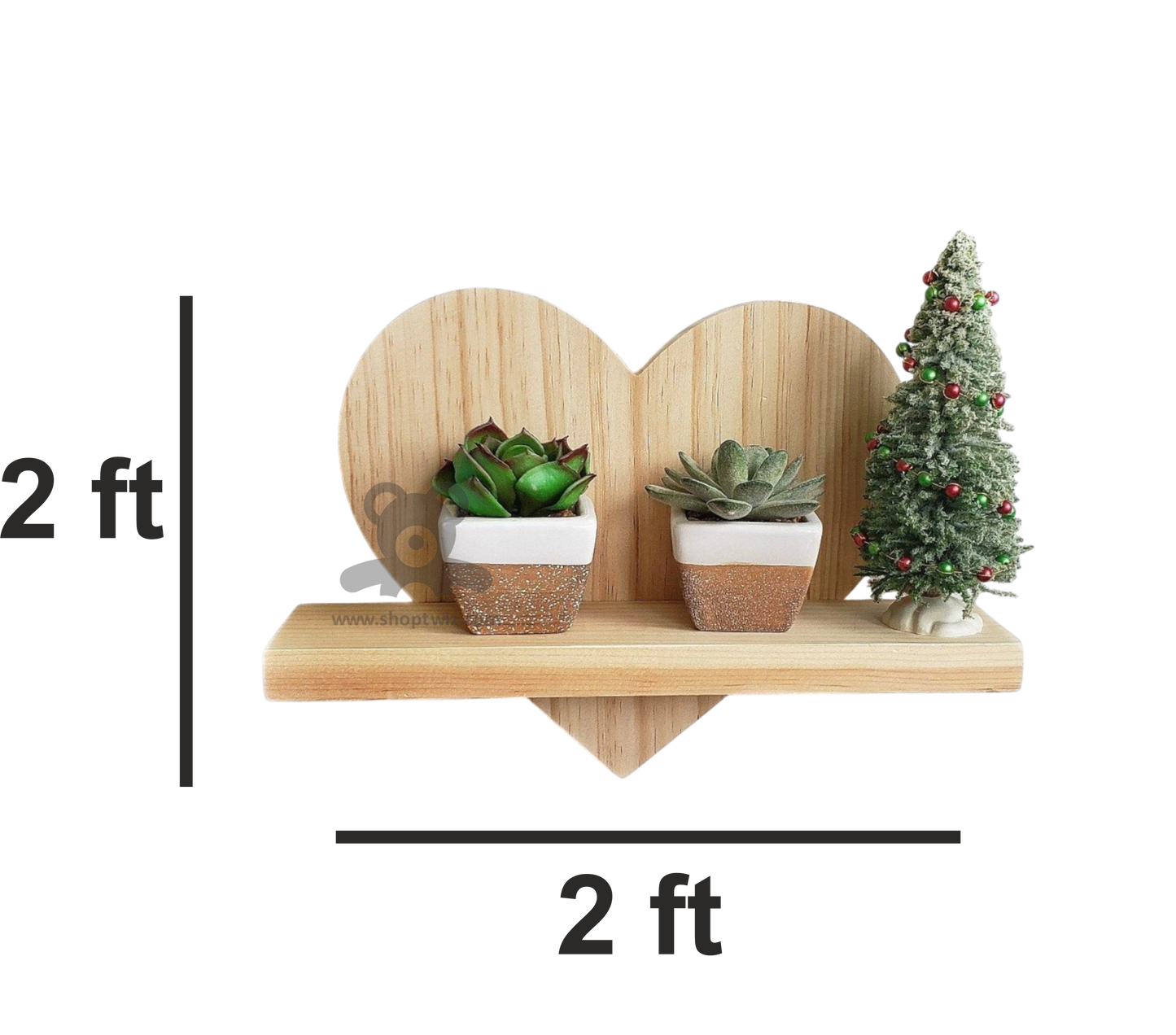 ShopTwiz Wooden Heart Style Pot Stand for House