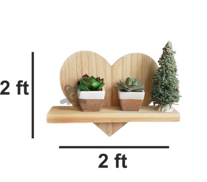 ShopTwiz Wooden Heart Style Pot Stand for House