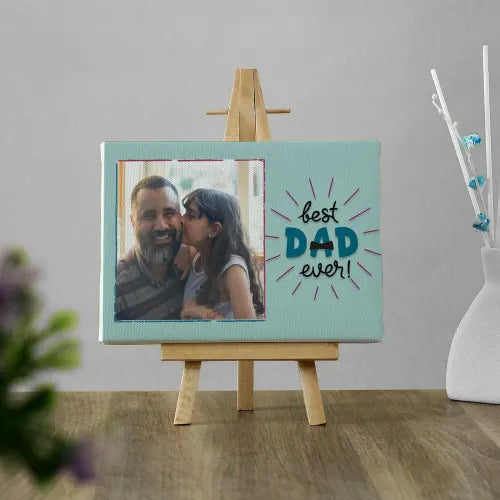 Father's Day Custom "Best Dad Ever" Canvas Frame