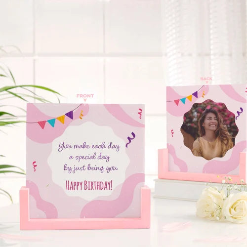 Heart-Shaped Acrylic Wooden Photo Frame with Personalization