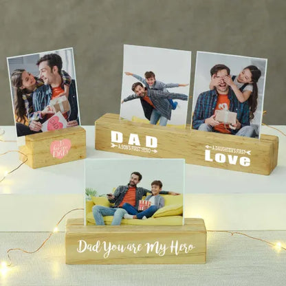 Customized Block Photo Frames for Dad - Set of 4