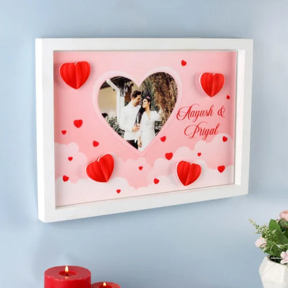 Heart-Shaped Acrylic Wooden Photo Frame with Personalization