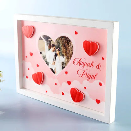 Heart-Shaped Acrylic Wooden Photo Frame with Personalization