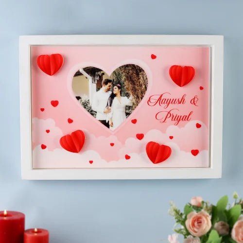 Heart-Shaped Acrylic Wooden Photo Frame with Personalization