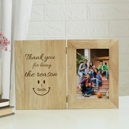 "Personalized Wooden Photo Frame - Reason to Smile"